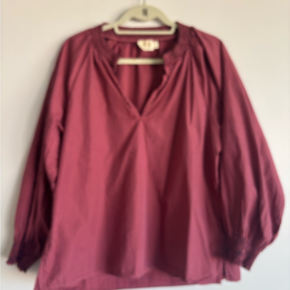 Hot Pink and Burgundy Blouse